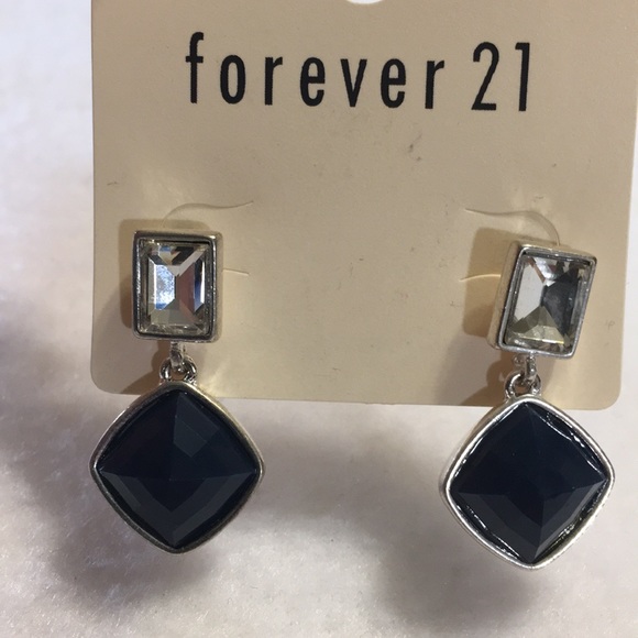 Forever 21 Jewelry - Forever 21, Dark navy silver Fashion Earrings